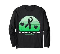 Salud Mental Check In You Good Bruh Green Ribbon Humor Manga Larga