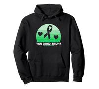 Salud Mental Check In You Good Bruh Green Ribbon Humor Sudadera con Capucha