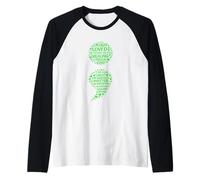 Salud Mental Punto y Coma Depresión Concienciación sobre el Suicidio Camiseta Manga Raglan