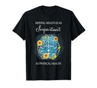 Salud Mental y Física Igualdad Floral Cerebro Arte Camiseta