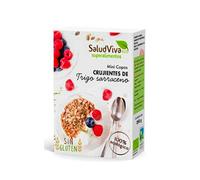 SALUD VIVA Copos de Trigo Sarraceno Mini Crujientes 250g Bio - Integral, Sin Gluten, Fuente de Fibra y Proteínas