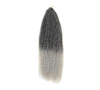 Salud Yaki Kinky Rizado Crochet Trenzas Cabello Sintético Rizos Afro Trenzas Extensiones de Cabello Trenzas Suave Cuidado Personal del Cabello(TGREY, 28 pulgadas)