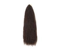 Salud Yaki Kinky Rizado Crochet Trenzas Cabello Sintético Rizos Afro Trenzas Extensiones de Cabello Trenzas Suave Cuidado Personal (Marrón Medio, 28 pulgadas)