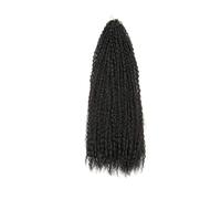 Salud Yaki Kinky Rizado Crochet Trenzas Cabello Sintético Rizos Afro Trenzas Extensiones de Cabello Trenzas Suave Cuidado Personal (Negro Natural, 20 pulgadas)