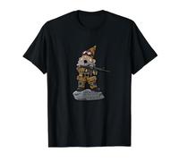 Saluda A MI PEQUEÑO Amigo - Militar Camiseta gráfica económica, Hombre, Negro, S