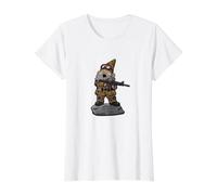 Saluda A MI PEQUEÑO Amigo - Militar Camiseta gráfica económica, Mujer, Blanco, XS