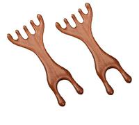 Saludea Meridian Comb, Golden Sandalwood Massage Claws, Multi-Functional Handheld Combs, for Scalp, Face, Eye, Nose, Jaw, Neck & Shoulder, Massager Brush Meridians (2pcs * Five-claw)