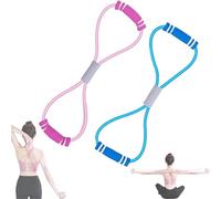 Saludea Resistance Band, Figure 8 Resistance Band with Handles, Yoga Gym Fitness Pulling Rope for Home, Gym, Stretch Fitness Strap for Full-Body Workouts, Stretching, Flexibility (P+B)