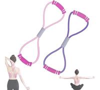 Saludea Resistance Band, Figure 8 Resistance Band with Handles, Yoga Gym Fitness Pulling Rope for Home, Gym, Stretch Fitness Strap for Full-Body Workouts, Stretching, Flexibility (P+P)