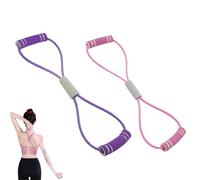 Saludea Resistance Band, Saludea Figure 8 Resistance Band with Handles, Stretch Fitness Strap for Full-Body Workouts, Strength Training, Flexibility, Exercise Elastic Rope for Home, Gym (Pink+Purple)