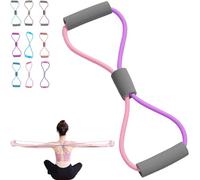Saludea Resistance Band with Handles, Saludea Resistance Band, Figure 8 Resistances Bands For Men and Women Gym, Yoga, Stretching, with Comfortable Handles To Help Full Body Workout (Purple Pink)