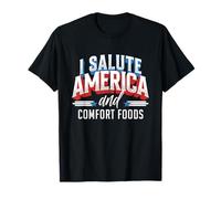 Saludo a América y Comfort Foods Patriotic Foodie Camiseta