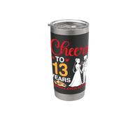 Saludos a 13 Años felices para siempre después del matrimonio del 13 aniversario Vaso térmico de acero inoxidable de doble pared