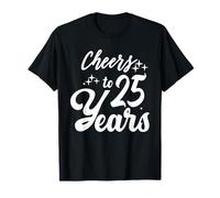 Saludos a 25 años 25 aniversario de boda Pareja Fiesta Camiseta