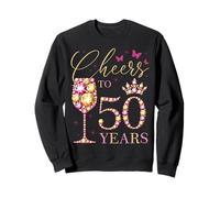 Saludos a 50 años, Mujer de 50 años, Reina del 50 cumpleaños Sudadera