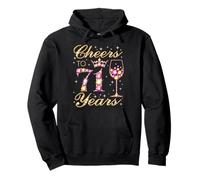 Saludos a 71 años, Fiesta de cumpleaños número 71 para Mujer, Princesa y Reina Sudadera con Capucha