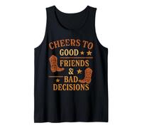 Saludos a buenos amigos Malas decisiones Western Party Country Camiseta sin Mangas