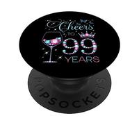 Saludos a la Fiesta de 99 cumpleaños de 99 años, 99 y Feliz cumpleaños PopSockets PopGrip Adhesivo