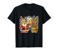 Saludos de Cerveza de Papá Noel y Reno Camiseta