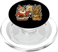 Saludos de Cerveza de Papá Noel y Reno PopSockets PopGrip para MagSafe