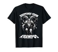 Saludos Desde Krampus Creepy Christmas Merry Krampusnacht Camiseta gráfica económica