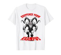 Saludos Desde Krampus Scary Christmas Merry Krampusnacht! Camiseta gráfica económica, Hombre, Blanco, L