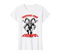 Saludos Desde Krampus Scary Christmas Merry Krampusnacht! Camiseta gráfica económica, Mujer, Blanco, XL