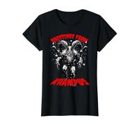 Saludos Desde Krampus Scary Christmas Merry Krampusnacht! Camiseta gráfica económica, Mujer, Negro, S