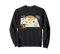 Saludos Desde Nebraska Vintage Map Sudadera