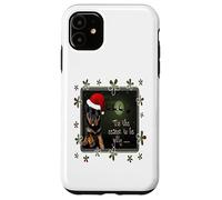 Saludos navideños de The Season To Be Jolly Cute Pup Carcasa para iPhone 11