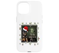 Saludos navideños de The Season To Be Jolly Cute Pup Carcasa para iPhone 15