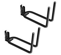 SALUINOKI E-Track - Organizador de herramientas de 2 unidades, colgador de pala E Track resistente, gancho doble J E-Track, accesorios E-Track para sistema de amarre de riel E-Trail, color negro