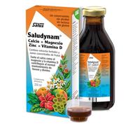 Salus - Saludynam Complemento Alimenticio - 250 ml - Contribuye al Mantenimiento de Huesos y Dientes - Contiene Calcio, Magnesio, Zinc, Vitamina D, Extractos Herbales y Zumos de Frutas