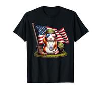 Salute Guinea Pig American USA Flag Memorial Day 4 de julio Camiseta