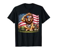Salute Lion American USA Flag Memorial Day 4 de julio Camiseta
