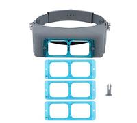 SALUTUYA Lupa de Diadema Montada en la Cabeza Con Cuatro Lentes de Vidrio Óptico, Binocular, Para Lectura, Joyería, Reparación de Relojes y Artesanía