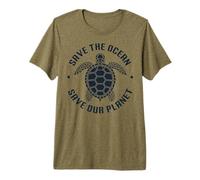 Salva el océano Salva Nuestro Planeta Divertida Tortuga Marina Camiseta Premium