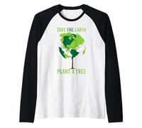 Salva la Tierra, Planta un Árbol - Paz, Animales, Medio Ambiente Camiseta Manga Raglan