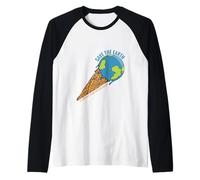 Salva la Tierra, Solo Lugar con Helado, Paz No Planeta B Camiseta Manga Raglan