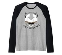 Salva los bisontes del Cielo con la Cabeza de Bison Camiseta Manga Raglan