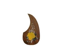 Salva Púas Pickguard Para Guitarra Acústica Golpeador De Guitarra Folk Con Incrustaciones De Concha Y Base De Ébano Y Palisandro Con Adhesivo De Doble Cara(K)