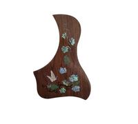 Salva Púas Pickguard Para Guitarra Acústica Golpeador De Guitarra Folk Con Incrustaciones De Concha Y Base De Ébano Y Palisandro Con Adhesivo De Doble Cara(O)