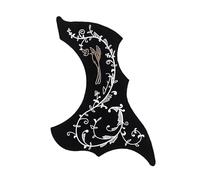 Salva Púas Pickguard Para Guitarra Acústica Golpeador De Guitarra Folk Golpeador De Ukelele Adhesivo Para Orificio De Sonido Tipo Flor Y Pájaro(L4)
