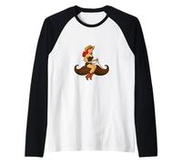 Salva un Caballo, Monta un Bigote - Funny Western Cowgirl Pin-Up Camiseta Manga Raglan