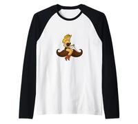 Salva un Caballo, Monta un Bigote - Funny Western Cowgirl Pin-Up Camiseta Manga Raglan