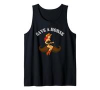 Salva un caballo, monta un bigote - Funny Western Cowgirl Pin-Up Camiseta sin Mangas