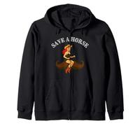 Salva un Caballo, Monta un Bigote - Funny Western Cowgirl Pin-Up Sudadera con Capucha