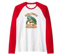 Salva una Tortuga No uses condones Funny Marine Biology Camiseta Manga Raglan