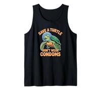 Salva una Tortuga No uses condones Funny Marine Biology Camiseta sin Mangas