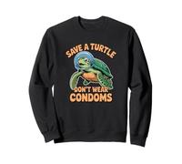 Salva una Tortuga No uses condones Funny Marine Biology Sudadera